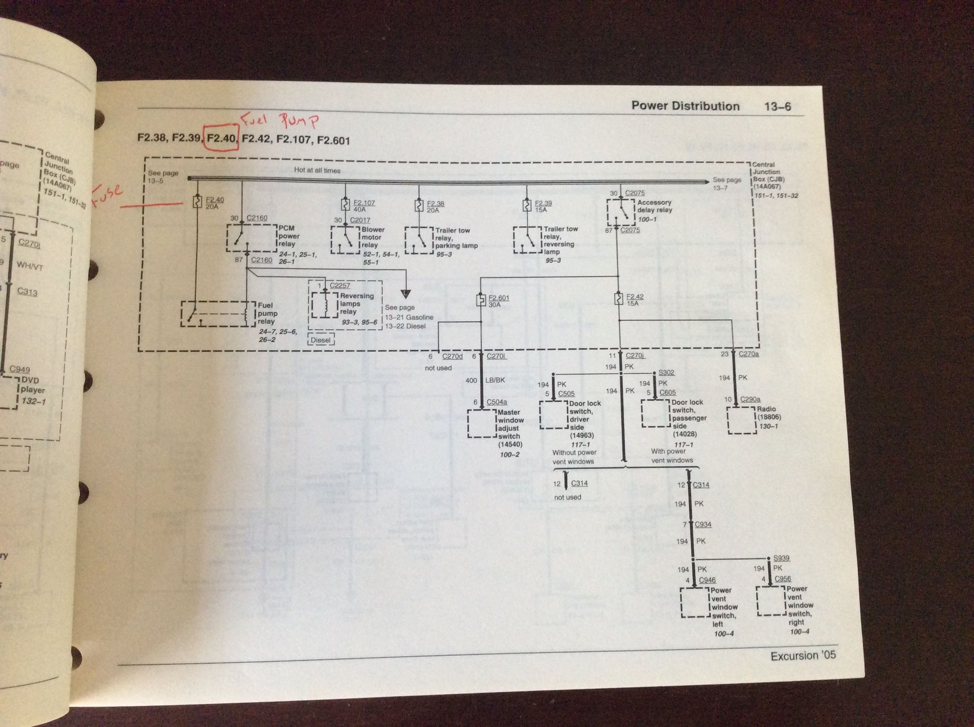 Where is the Fuel Pump Relay located? 2005 Excursion, V10 Page 2