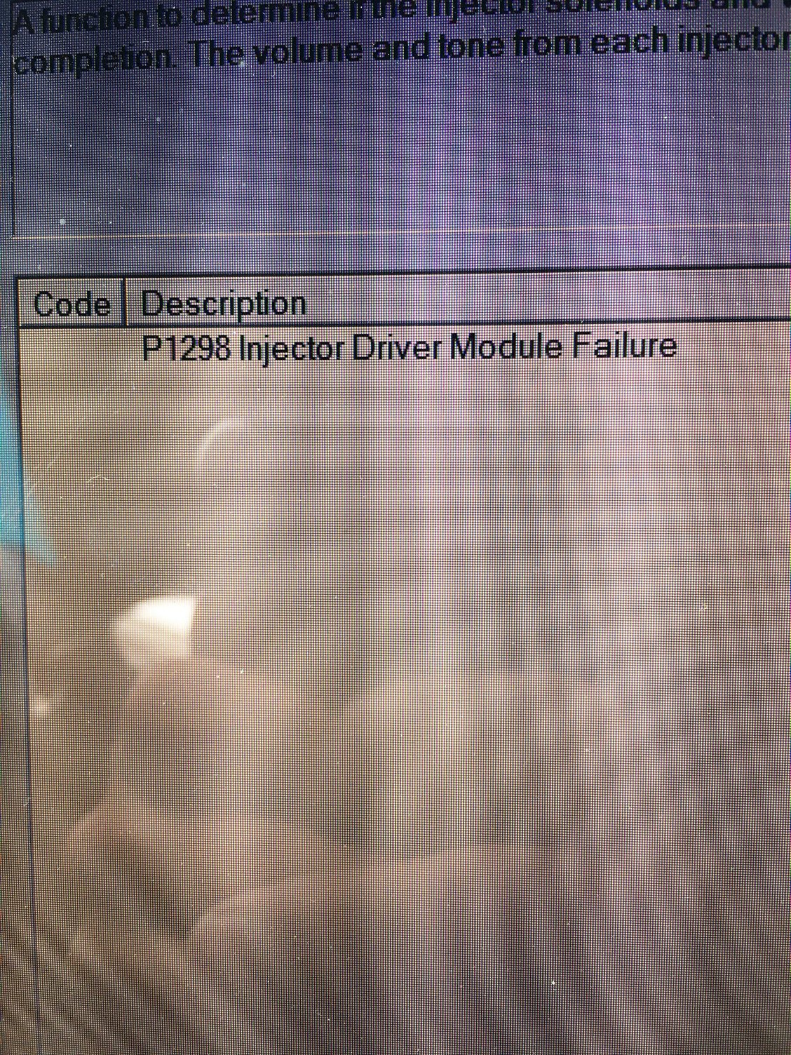 p1298 ford injector driver module failure