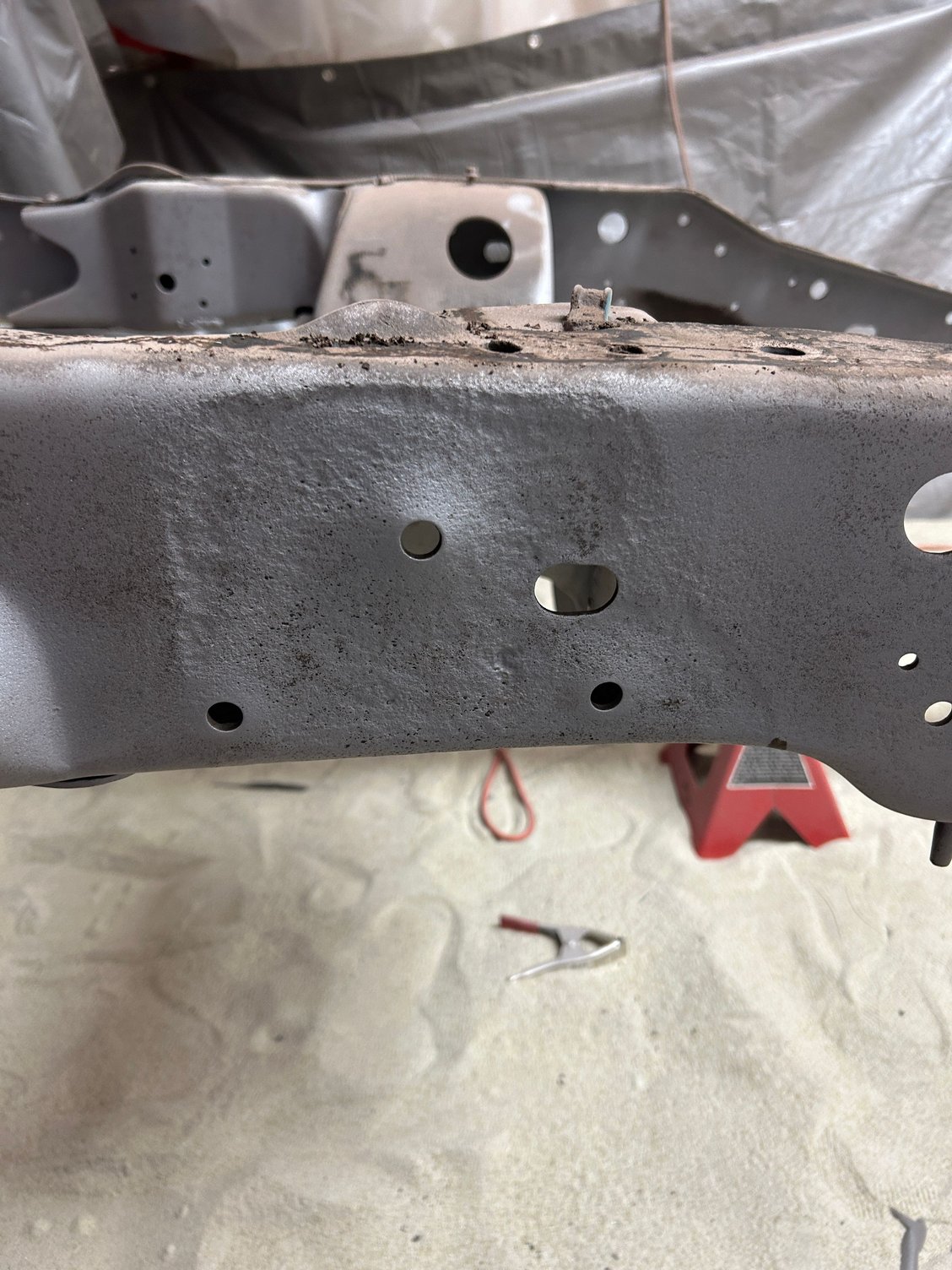 Front shock pitting. mounting holes are good...