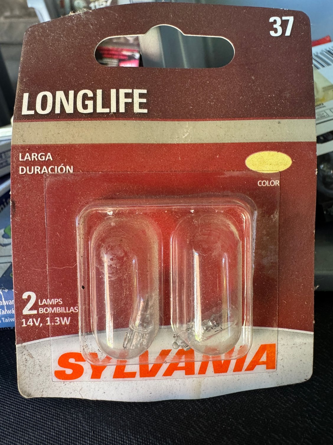 I had a variety of small bulbs on hand but I thought that these tiny #37 bulbs were the closest to what I removed.