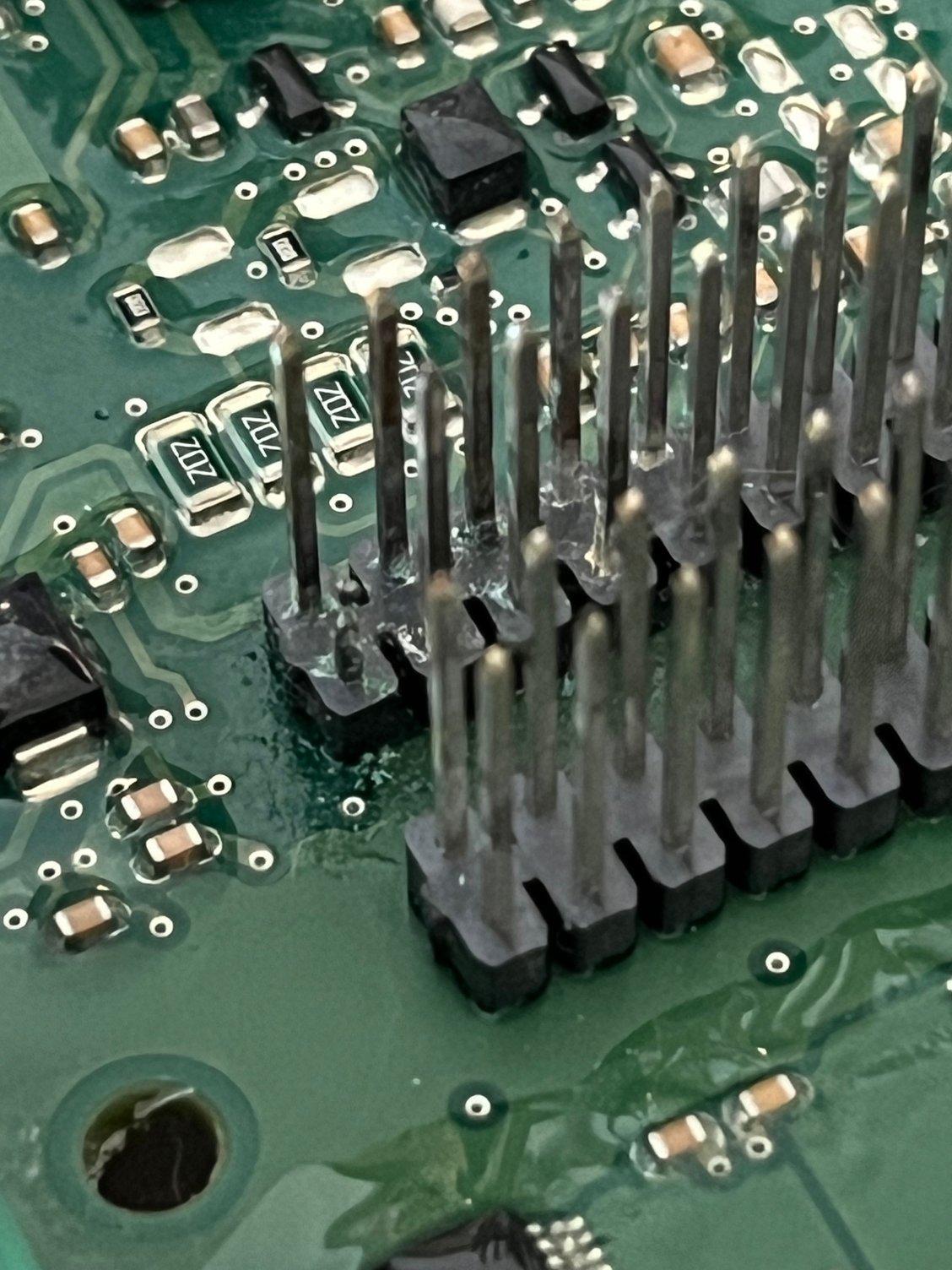 Corrosion ate pin but pin is not used.