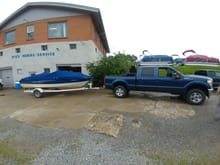 First tow! Dad's new boat! I like how he matched the boat to the truck!