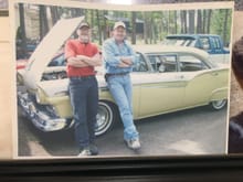 Uncle and I with his ‘57 Fairlane, and his ‘relatively newer’ truck at the time in the background.