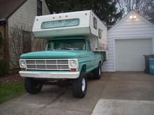 Found an awesome 11.5 foot slide in camper.  1986 Cricket loaded with options.  toilet and shower, i could live in my truck now.