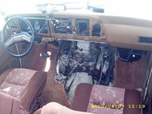 RV interior cab and engine