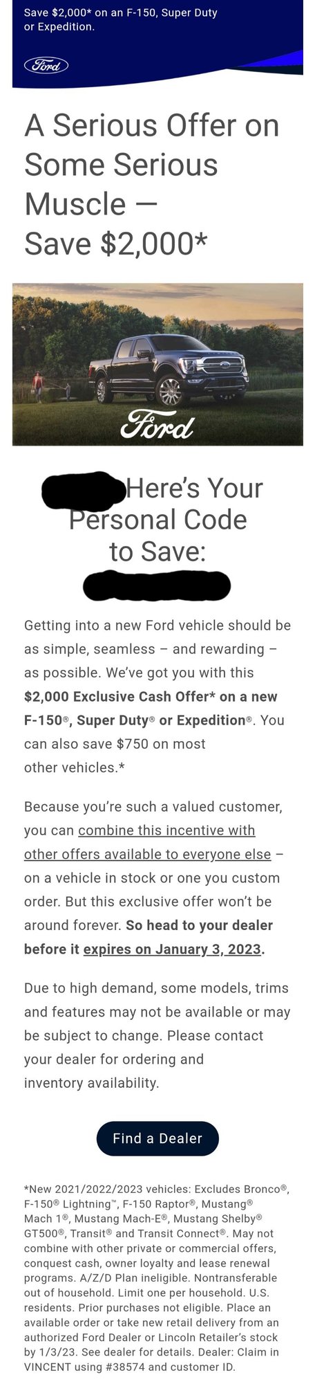 $2,000 PCO in my email - Ford Truck Enthusiasts Forums