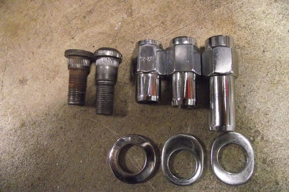 IN my case I used 15/8" studs and the KN2121 Cragar lug nuts