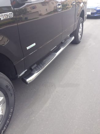 The factory XLT running boards before switching with FX4 style running boards...