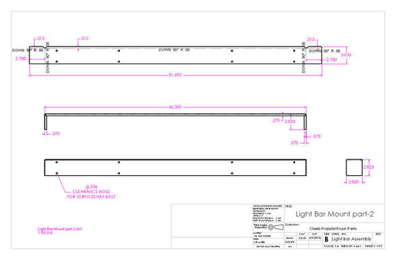 Light Bar Assembly drawing page 3 of 3