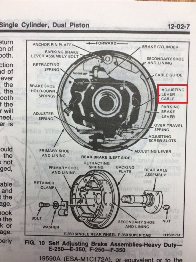 Rear Brake Adjusting Lever Cable - Ford Truck Enthusiasts Forums