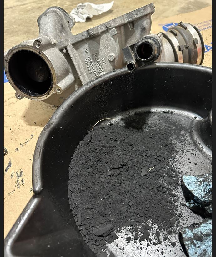 Clogged/damaged exhaust manifolds and bad MAF sensor on a 2018 F350