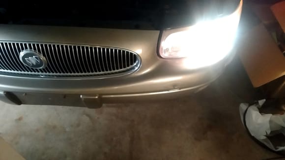 New bright White LED lights installed.  Also, cleaned and buffed the headlights.