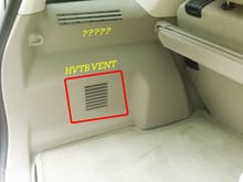 High Voltage Battery Cooling Vent
2010 Ford Escape Hybrid Limited
Driver's Side Cargo Compartment