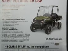 Polaris EV LSV Specs