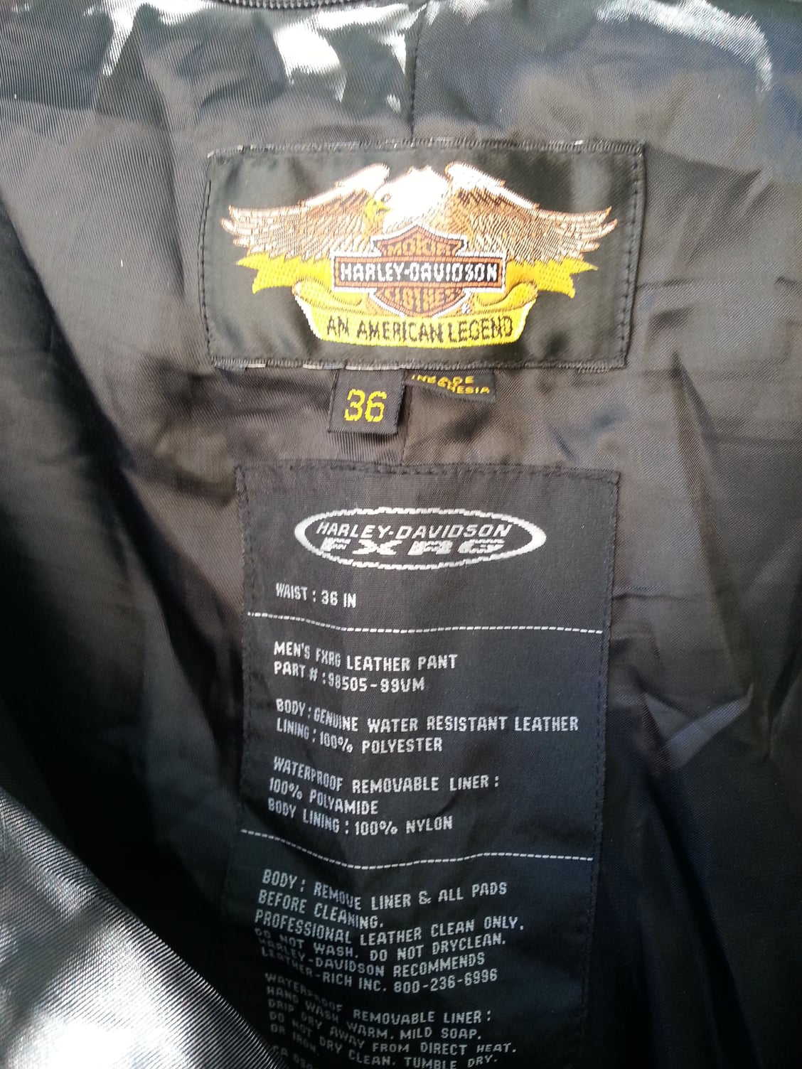 Harley Davidson FXRG Leather Pants w/Rain Liner! - Harley Davidson Forums