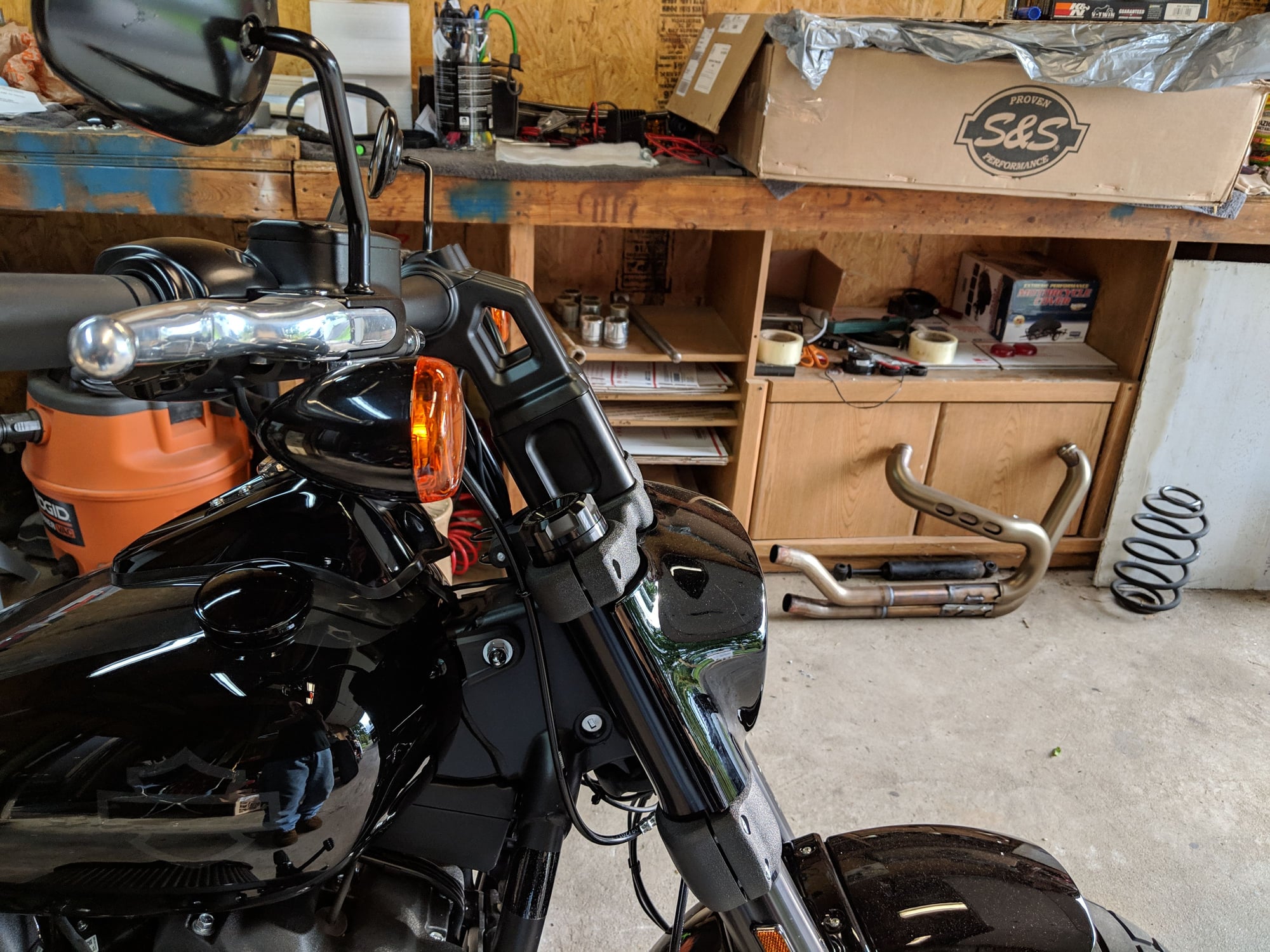 Installed Riser Extensions On My Fat Bob Harley Davidson Forums