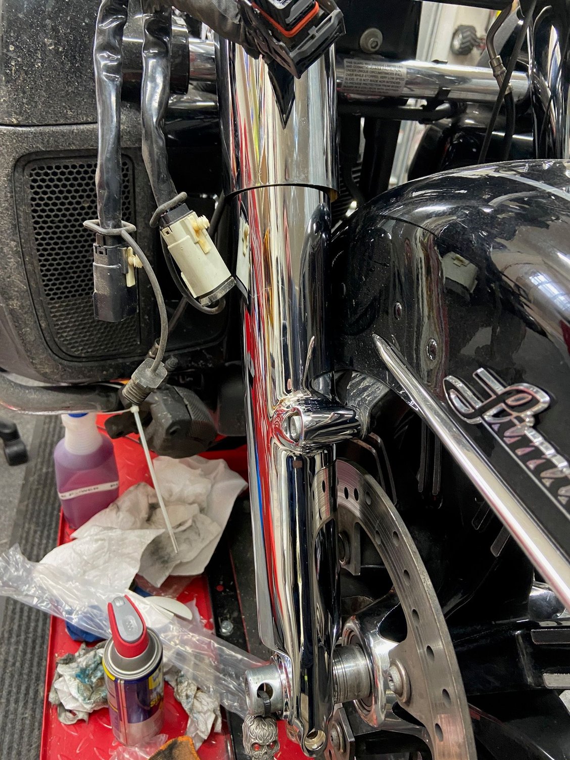 Neck bearing replacement. What a pain. Harley Davidson Forums