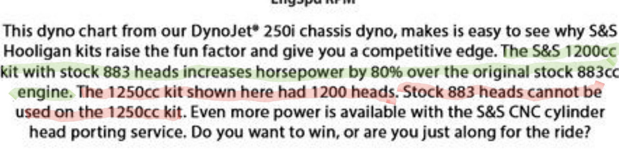 sportster s&s 1250 kit horsepower