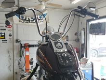 tank back on, cables, original hand controls & mirrors with avon grips
