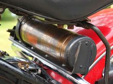 Retro brass extinguisher. It has a small spray extinguisher inside.