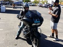 Great presentation and test ride. They had a 2015 RG with Feuling Reaper cams, Bassani Road Rage and of course the 13" Revo A and Axeo cartridges. Spirited test ride with chance to try different rebound damper settings. Plush and resisted big hits and minimal front end dive when hitting the the front brakes very hard!