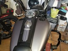 Black Flush Mount, matches the rest of the bike
