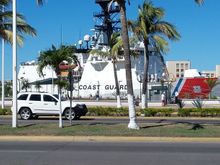 US Coast Guard in at port.