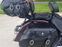 Sissy Bar w/ back rest, Luggage Rack, LeatherPro Saddlebags and Tour Bag