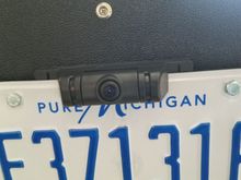 Camera above license plate