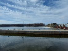 Lock & dam 13, on the Mississippi River. 