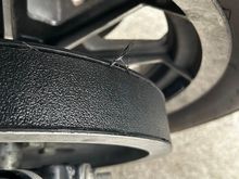 Fibers sticking out of far side.