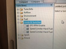 Auto tune session with no adaptive control option 