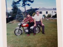 My 1st street legal bike. 1966 Ducati. The guy on the back is my Ole Man (RIP0