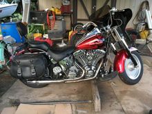 2006 Fat Boy, 95" kit, QD batwing fairing, QD bags, QD sissy bar, Thunderheader, TC Bros air cleaner, extended footboards