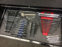 The wrenches in the black rack are sk, they are decent but I use the snap on and blue point ratchet wrenches daily. Snap on has a longer handle and better leverage. I do use craftsman wrenches daily as well.