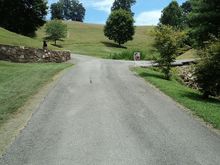 This is an incline coming up the main drive