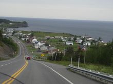 Traveling between Perce and Gaspe , one of the small villages