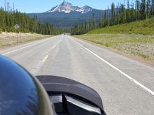 OK can't say it shows much about my windshield height (9") but I think it's kind of a cool shot (taken by wife).  Mt. Thielsen, Southern Oregon headed to Montana 2016.