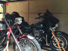 Both bikes loaded up to go to Florida