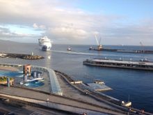 The cruise ship leaving port and onto Fort Lauderdale.