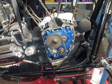 Installing back in to the frame, mating up the Tranny.