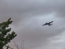 VE Day Lancaster fly past over Essex UK