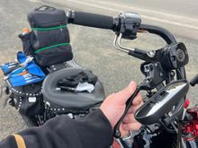 Ubiquitous Roadside Repair photo!
My brake light was sticking on, added tape to the brake lever prong that contacts the switch. FIXED!