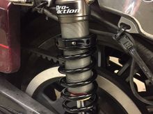 Rear 11" coil over spring.