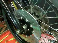 Dual disc brakes on Street Bob. Mock up