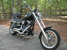 07 FXD WITH 14 DEGREE WIDE GLIDE AME FRONT END, COBRA II HEADLIGHT.