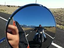 My husband in my rear view