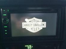 Nav Head unit with the H-D screen saver :-)