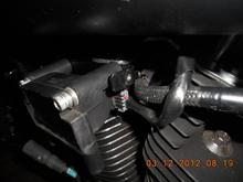 Coil bracket, used old set post and cut off horn mount