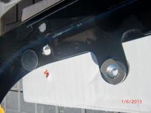 elevator bolt in belt guard, backside